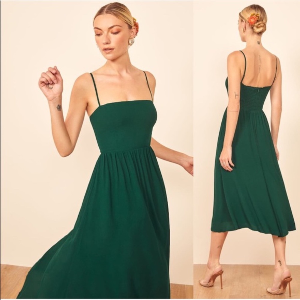 NWOT Reformation Twilight Dress Emerald